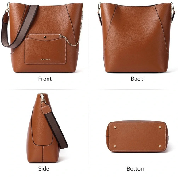 Bostanten Lotty Classic Designer Leather Hobo Bag for Travel or Daily Commute - Picture 12 of 16